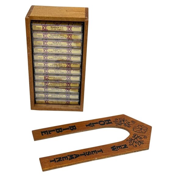 King James Holy Bible New Testament 12 Cassette Audio 11 New Wood Box Scourby 79 - Picture 4 of 16